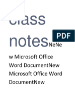 Class Notes Microsoft Office Word Document