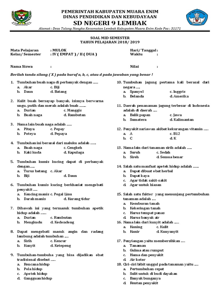 Contoh Soal Dan Jawaban Btq Kelas Ix Semester 1 Jawaban Buku