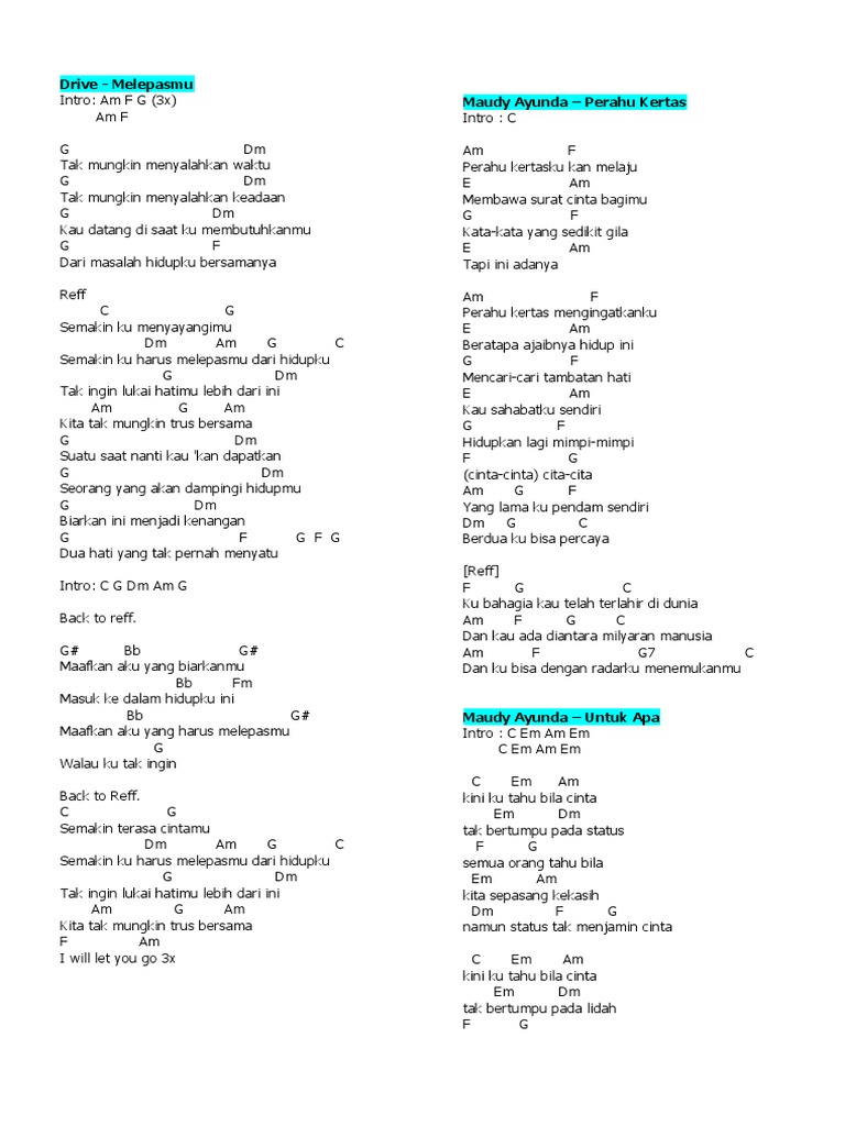 Lirik Lagu Chord Gitar