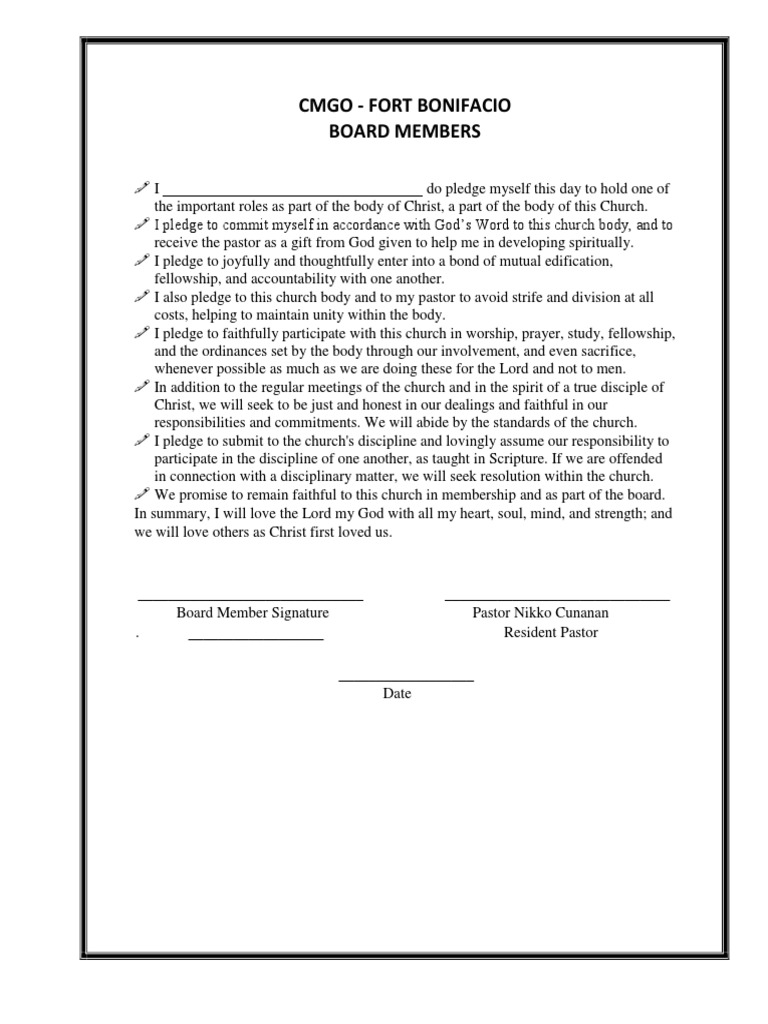 Pledge Template Church | PDF