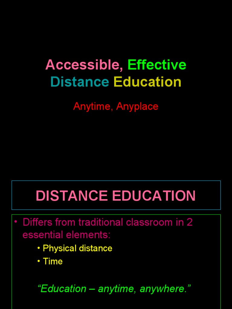 Accessible Distance Education Overview | PDF | Distance Education ...