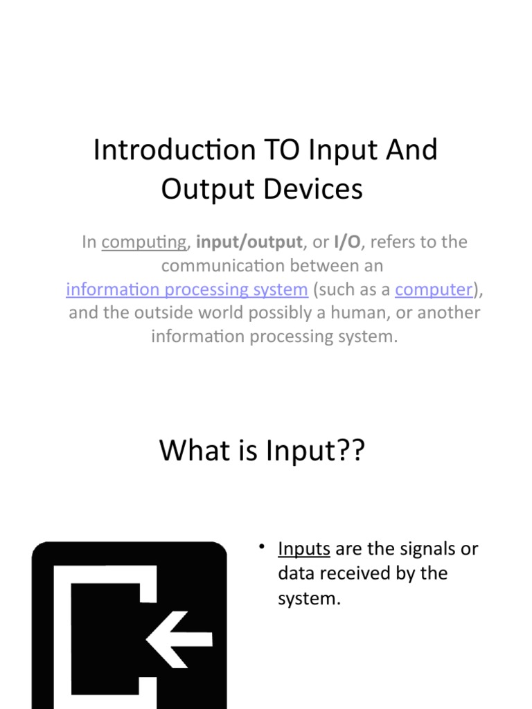 Introduction TO Input and Output Devices | Download Free PDF | Input ...