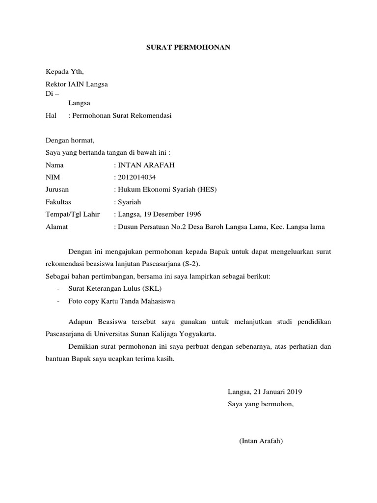Contoh Surat Keterangan Tidak Mampu Terbaru - Delinews Tapanuli