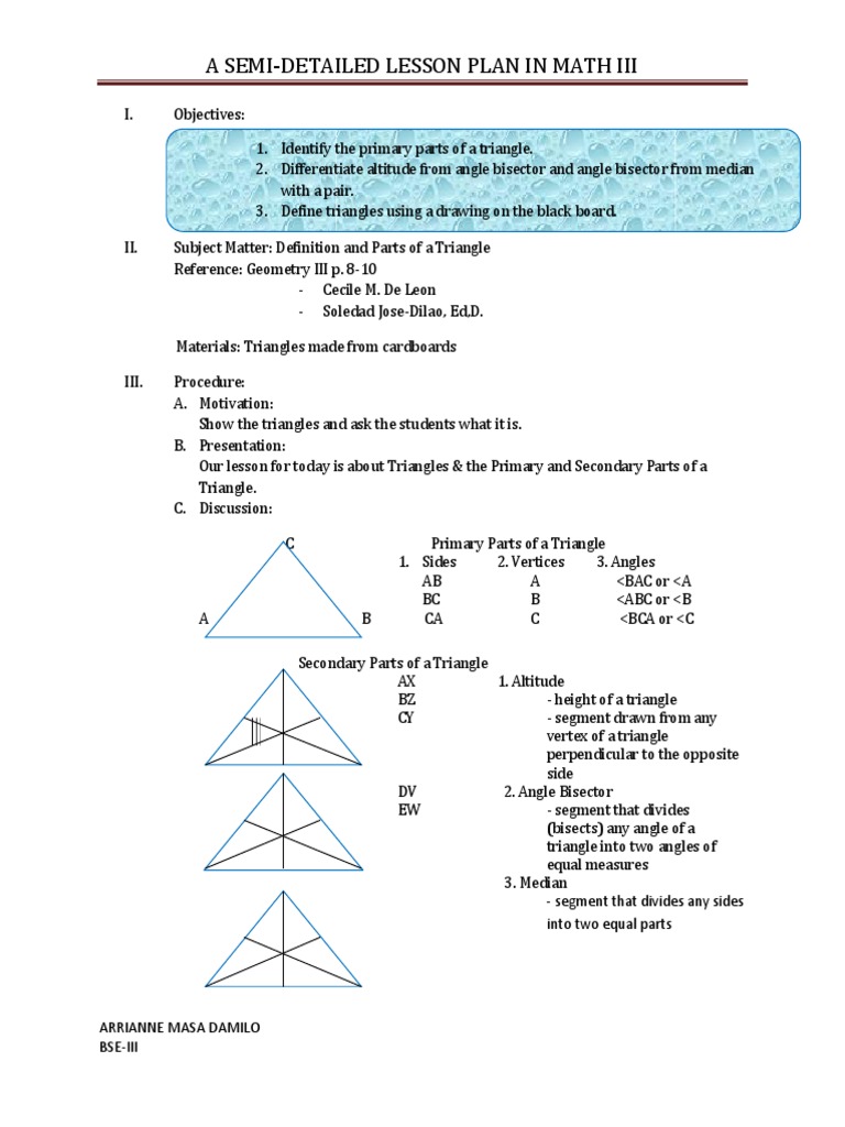 Lesson Plan: Understanding Triangles | PDF | Triangle | Elementary Geometry