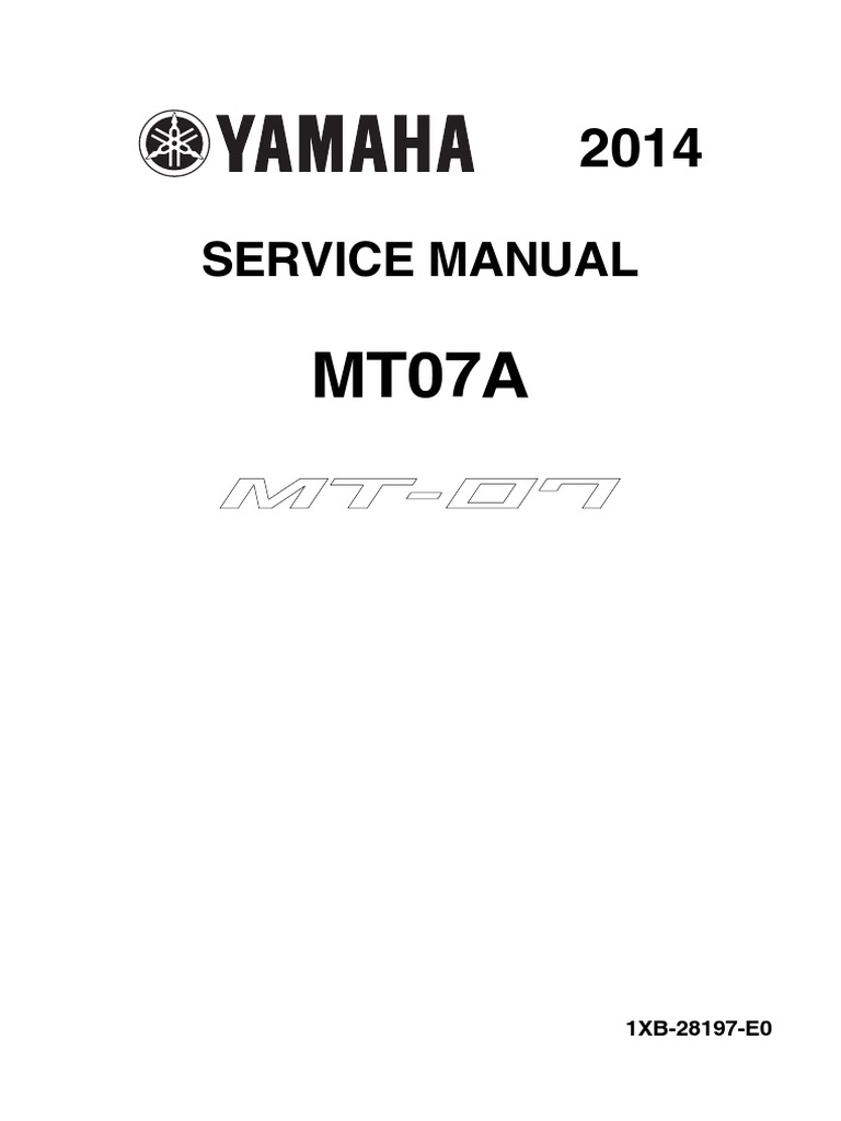 Yamaha MT 07 2014 E0 Service Manual Pagina - 1 100 PDF | PDF