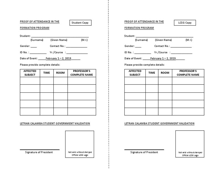 Student Attendance Validation Form | PDF | Career & Growth | Business