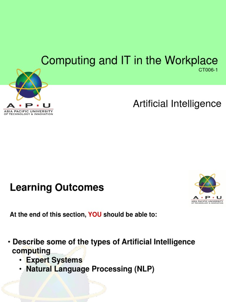 Computing and IT in The Workplace: Artificial Intelligence | PDF ...