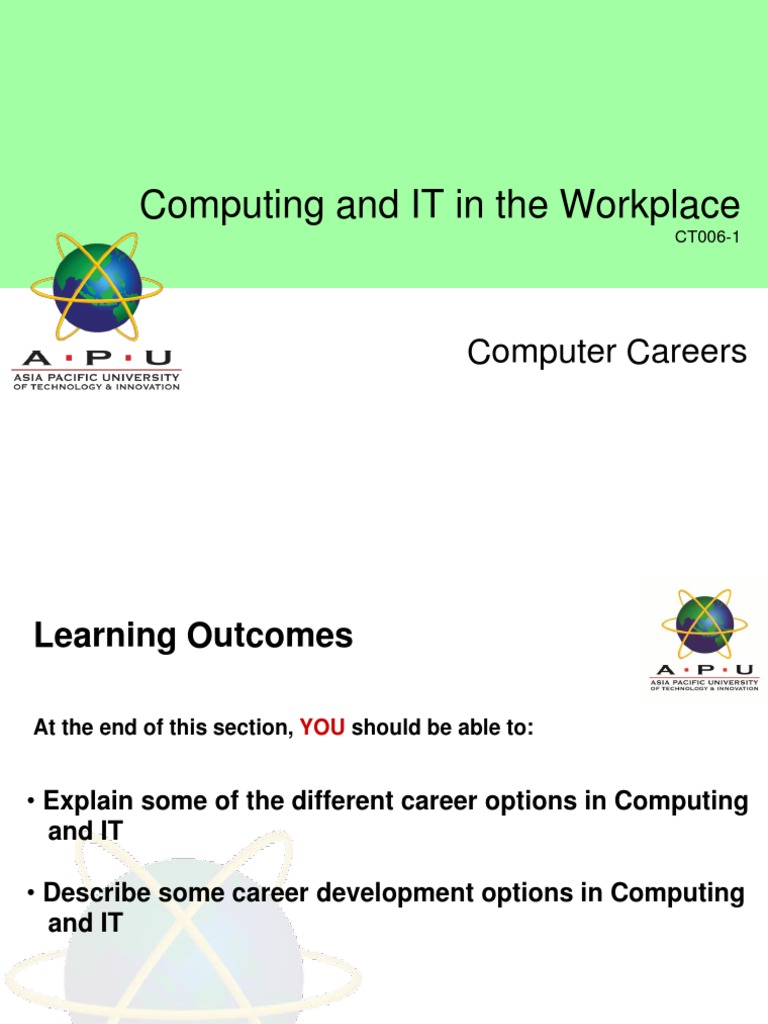 Career Paths in Computing and IT | PDF | Programmer | System Administrator