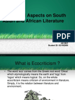 Ecocritical Aspects On South Asian and African Literature: Jui Dey Student ID: 021502009