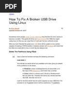 How To Fix A Broken USB Drive Using Linux: Lifewire