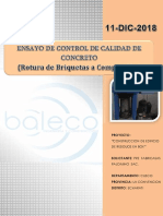 Informe de Rotura de Briquetas Frepaf 28 Diciembre 2019