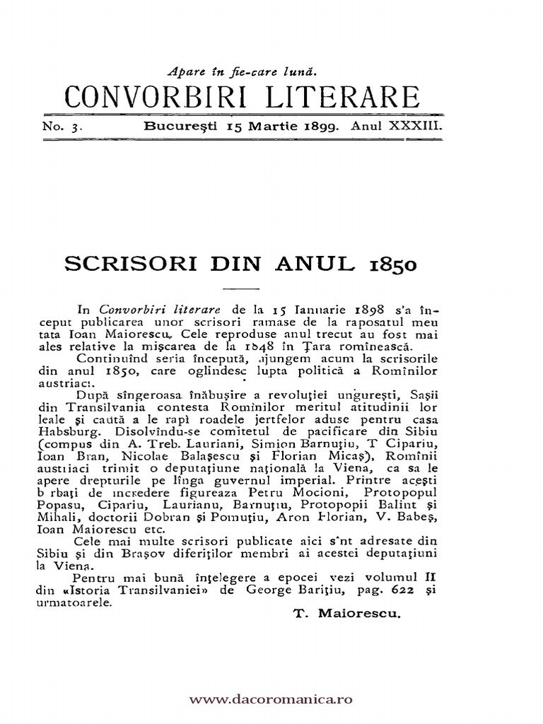 Convorbiri Literare 33 Nr 03 15 Martie 1899 Pdf