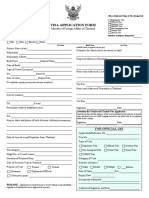 Visa Application Form: Ministry of Foreign Affairs of Thailand