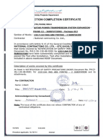 Erection Completion Certificate