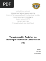 Transformación Social en Las Tecnologías-Información-Comunicación (TIC)