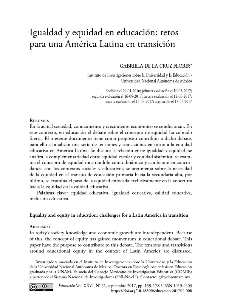 Igualdad y Equidad en Educación | PDF | Igualdad social | Desigualdad ...