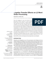 Negative Transfer Effects On L2 Word Order Processing