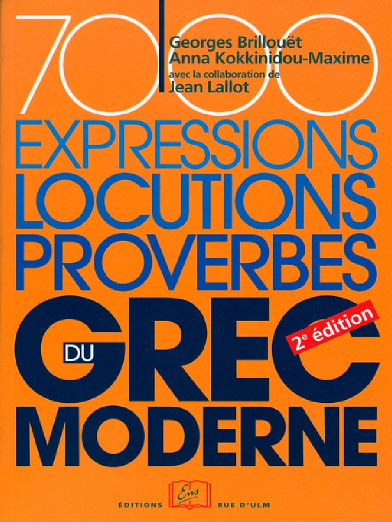 7000 Expressions Locutions Proverbes De Grec Moderne Pdf Pdf Genre Grammatical Langue Francaise