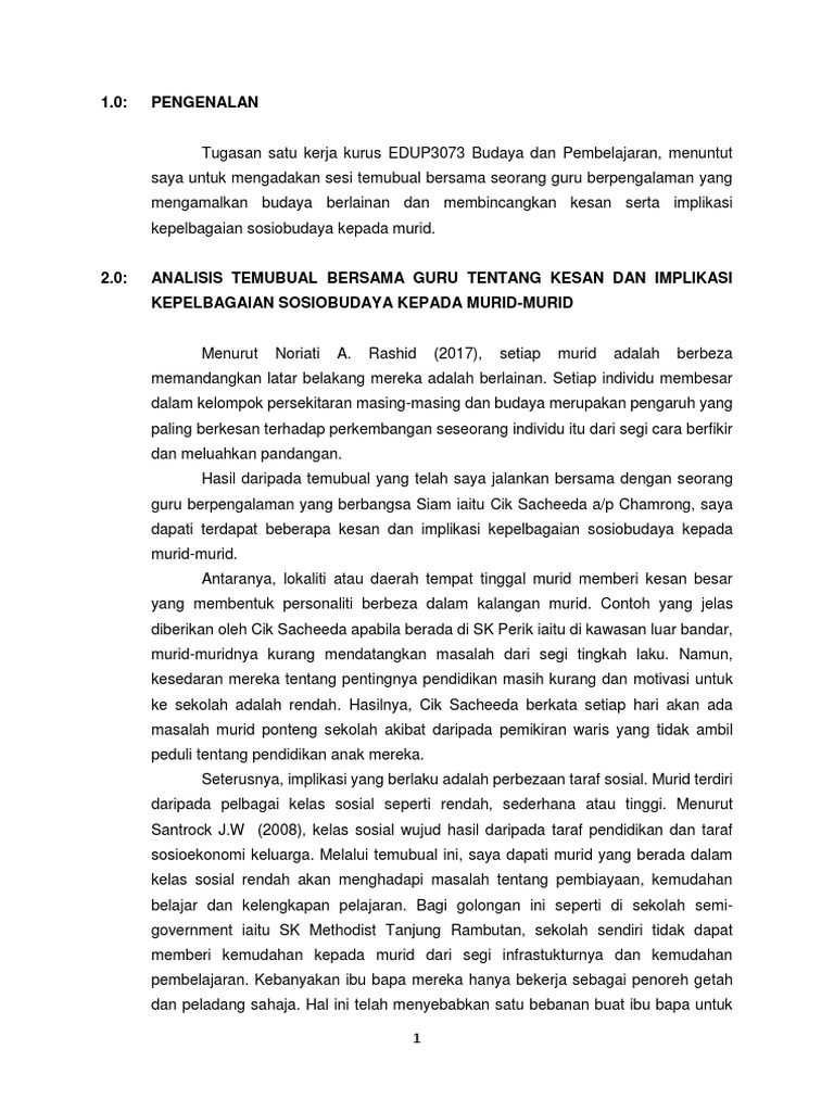 Laporan Temu Bual Cik Sacheeda Pdf