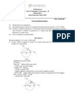 CBSE Class X Maths Paper 2016 Questions