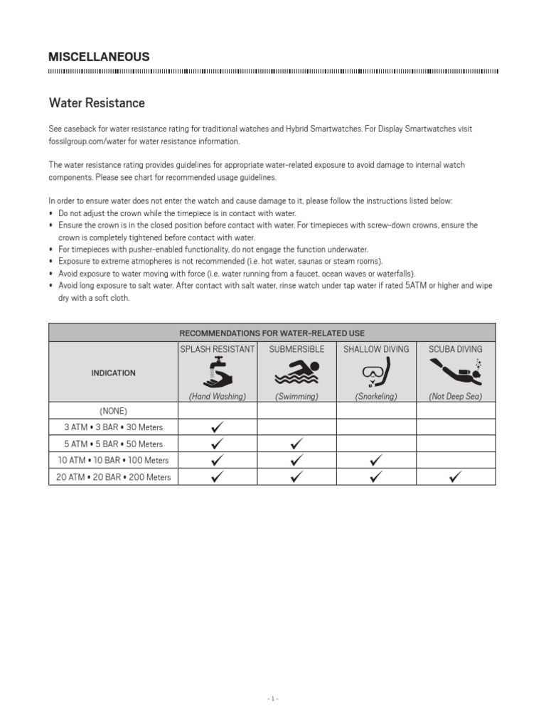 Fossil Watch Instructions EN US PDF PDF Clock Timer