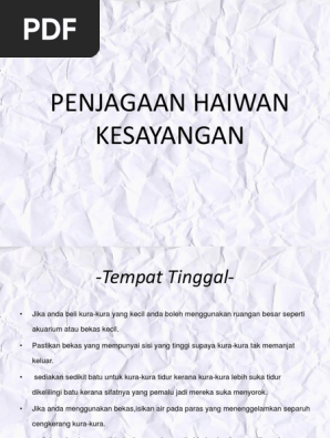Penjagaan Haiwan Kesayangan Pdf