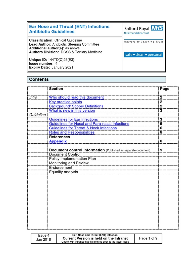 144TD (C) 25 (E3) - Issue No 4 - Ear Nose and Throat (ENT) Infections ...