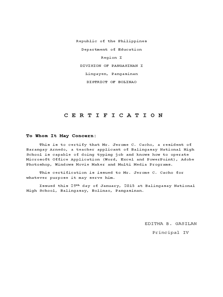 Certificationofskills | PDF