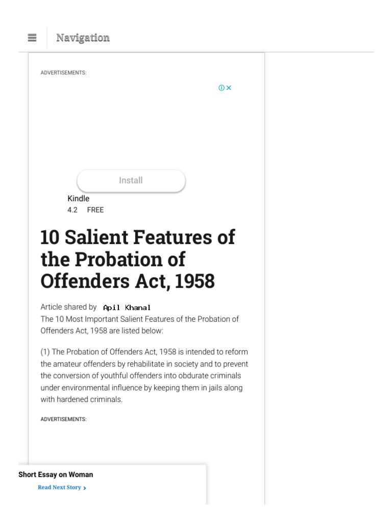 Probation of Offenders Act, 1958