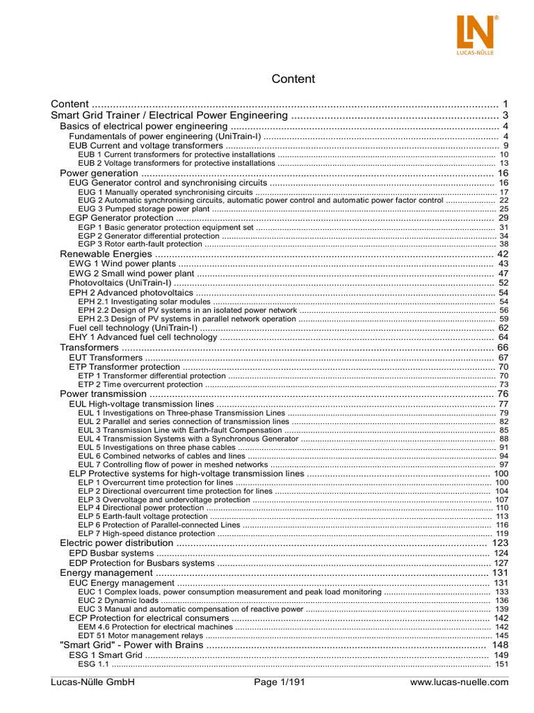 1168 E Smart Grid Trainer Electrical Power Engineering Short PDF | PDF ...