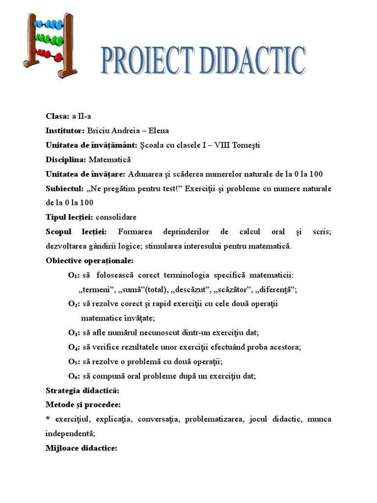 9 Proiect Matematica | PDF
