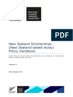 New Zealand Scholarships (New Zealand-Based Study) Policy Handbook