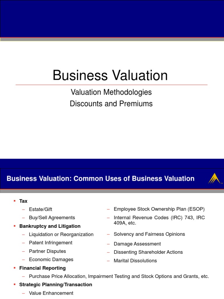 Business Valuation Methodologies Overview | PDF | Business Valuation ...