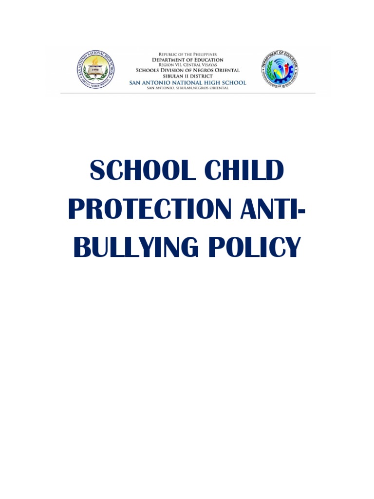 School Child Protection Anti-Bullying Policy | PDF | Bullying | Behavior
