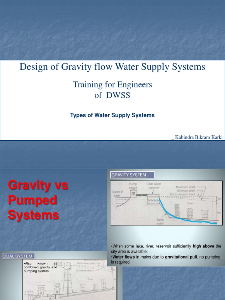 Gravity Flow Water Systems Design Types of WSPs PDF Pump Energy