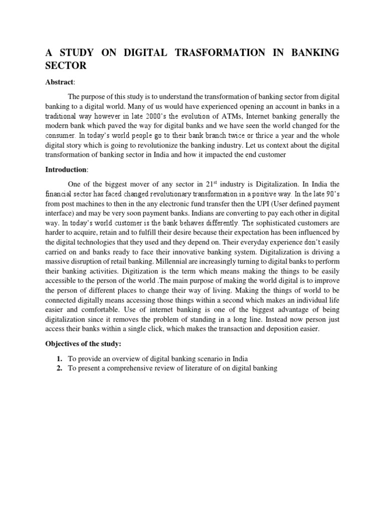 Digital Transformation in the Indian Banking Sector An Analysis of the