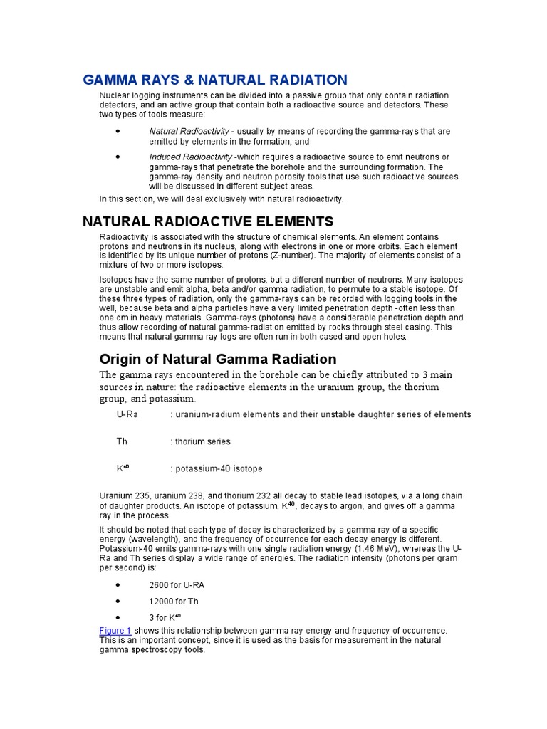 Gamma Rays and Natural Radiation | PDF | Gamma Ray | Radioactive Decay