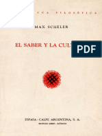 El Saber y La Cultura - Max Scheler PDF
