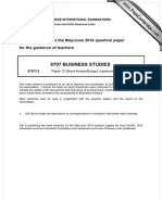 9707 Business Studies: MARK SCHEME For The May/June 2010 Question Paper For The Guidance of Teachers