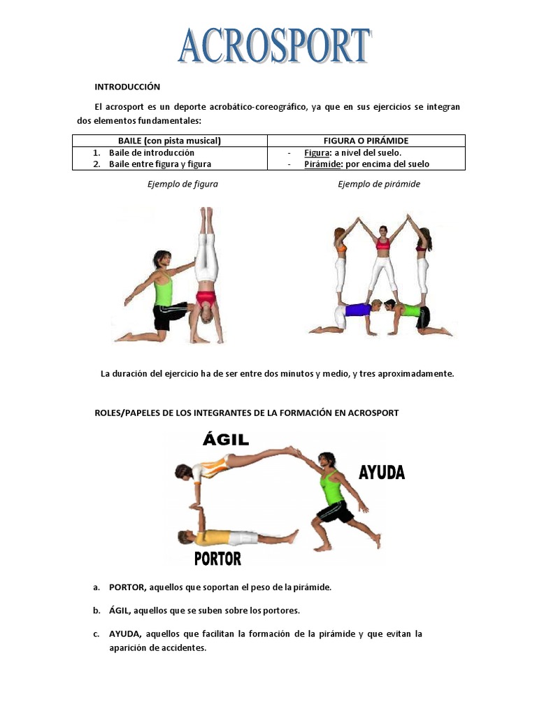 Elementos y Roles en Acrosport | PDF | Deportes | Ocio