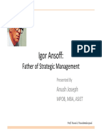 Father of Strategic Management Father of Strategic Management