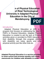 Perception of Rizal Technological University Physical Education Faculty on Adapted Physical Education in Mandaluyong City