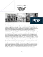 CS 9552A (Fall 2017) Topography of Rome: Dr. Alexander Meyer Friday 1:30-4:30pm Room: TBD