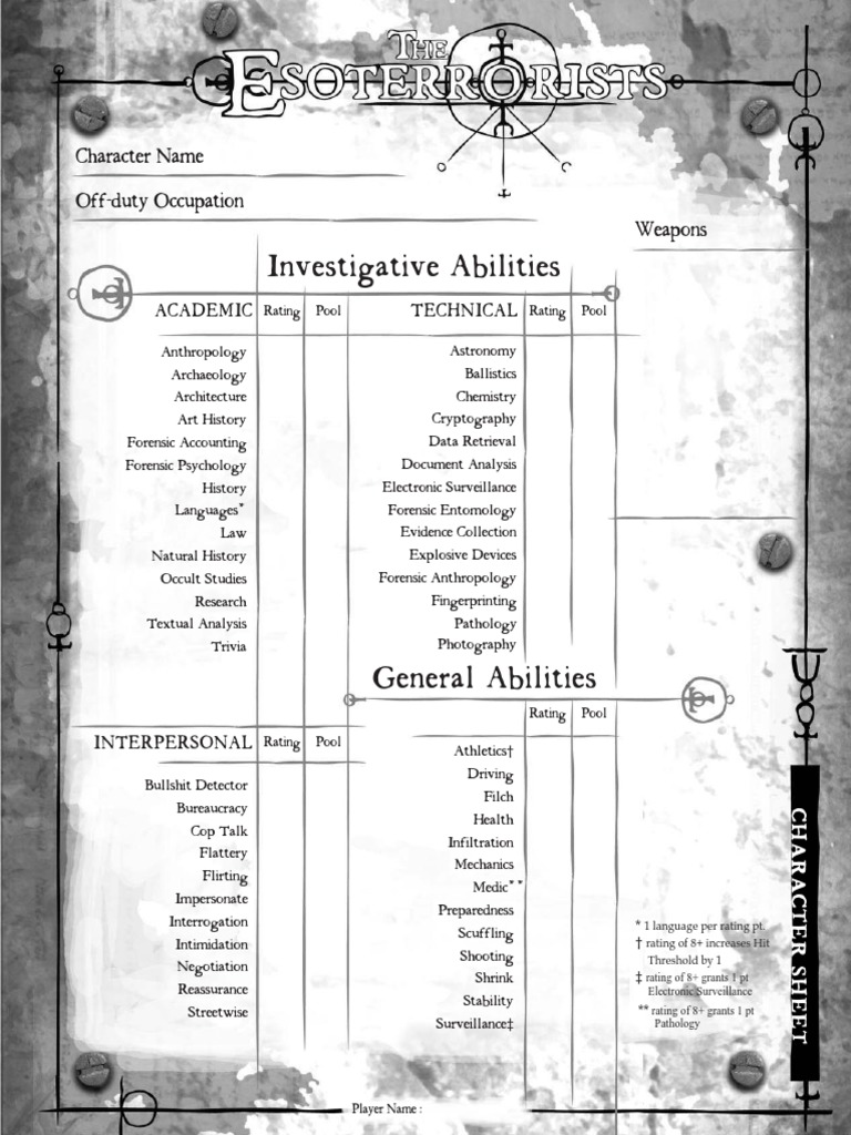 6 - Pdfcoffee - Com - The Esoterrorists RPG 2nd Ed PDF Free - En