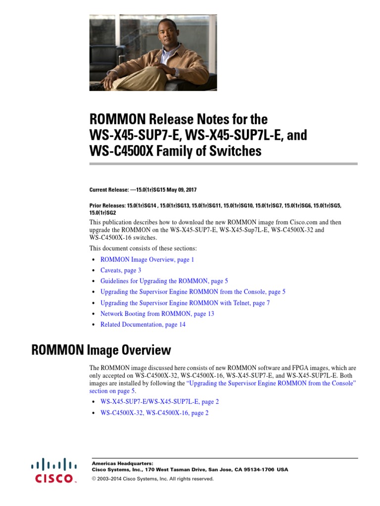 ROMMON Release Notes For The WSX45SUP7E, WSX45SUP7LE, and WS