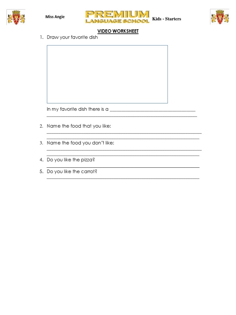 Video Worksheet PDF