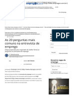 As 20 Perguntas Mais Comuns Na Entrevista de Emprego - Carreiras