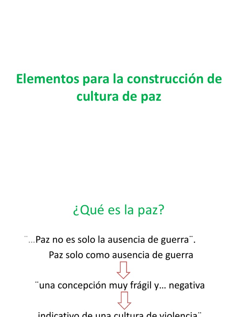 Elementos para una Cultura de Paz | PDF | Violencia | Conflicto (proceso)