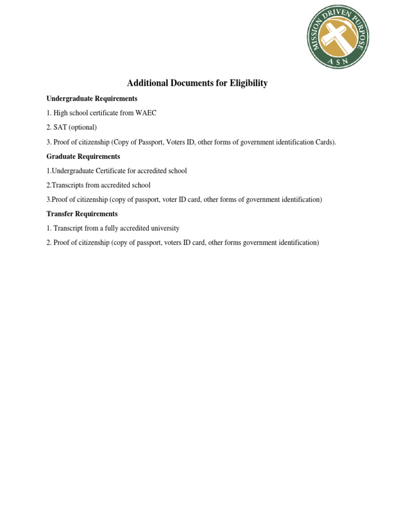 Eligibility Documents for Admission | PDF | Politics | Social Science