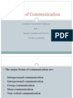 Types of Communication: Communication Skills Bs 1 Mass Communication Numllahore